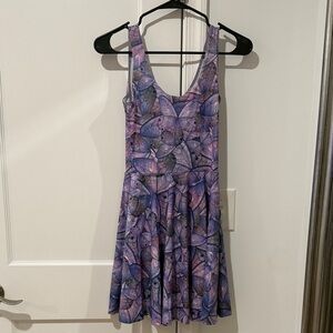 Purple Moth Patterned Women's Dress